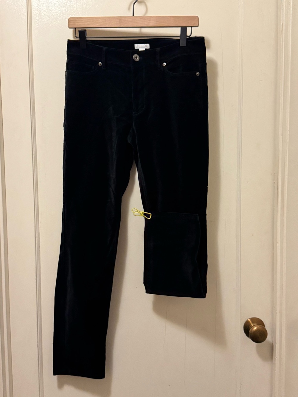 J. Jill Black Velvet Straight Jeans